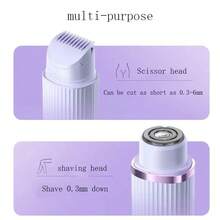 Women's Dual-Head Bikini Trimmer & Body Hair Remover 2-In-1, USB Rechargeable, Waterproof, Painless Electric Razor For Silky Smooth Skin. Unisex Electric Shaver For Pubic Area, Underarms, And Legs Hair Removal. Dual-Head Design Leaves No Dark Stubble. Ideal For Mother's Day Gift And Summer Essential. - 淡紫色 - 查看 10