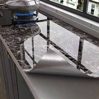 1 Roll Waterproof Marble Vinyl Wallpaper, Glossy Contact Paper, Waterproof And Oil-Resistant Marble Wallpaper For Room Decoration, Peel And Stick, Suitable For Kitchen Countertops, Cabinets And Bathroom Walls, Great For Home Decor And Holiday Gifts