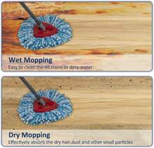 2 Pack Mop Head Replacement Compatiable With Oceda EasyWring,Mops Refill Replace Head For EasyWring Spin Mop 1 Tank Systerm - Microfiber, Easy To Replace,Deep Floor Cleaning And Machine Washable - ColorA - 查看 6