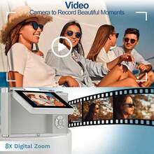 8倍数码变焦数码相机，适合Vlog拍摄，2.4英寸IPS屏幕，可充电，专业摄影相机，适合青少年使用，支持SD卡读卡器和OTG功能，4800万像素，是摄影、摄像和网络摄像头使用的理想之选，是世界杯、情人节、新年、开斋节、生日、派对的完美礼物 - 彩色 - 查看 12