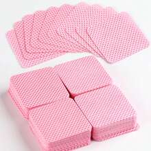 100pcs Cotton Pads, Lint-Free Non-Woven Fabric, Used For Removing Eyelash Extension Glue And Nail Polish - Pink - View 2