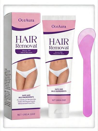 脱毛膏 - 温和无痛脱毛膏，适用于腿部、手臂和腋下，适合所有肤质