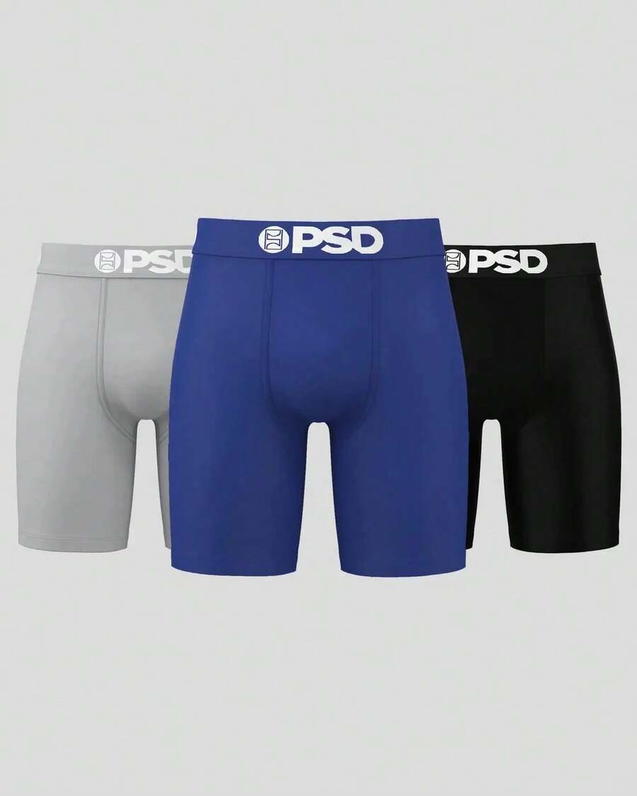 PSD Men's Boxer Briefs Solids 3 Pack, 7 Inch Inseam - LA Blue -  Underwear - Men's Boxers, Men's Underwear - Men Boxers - Underwear Men - 藍色 - 查看 1