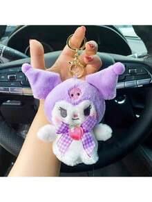 SANRIO 1pc Peach Plush Pendant, Backpack Charm, Cartoon Ornament, Doll Bag Decoration, Holiday Gift, Christmas Tree Decor - Multicolor - View 16