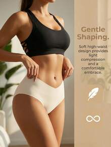 6 chiếc quần lót nữ không đường may, cạp cao, chất liệu pha nylon spandex thoáng khí, nhanh khô, co giãn 4 chiều, phù hợp cho yoga, thể dục, khiêu vũ. - Nhiều màu - Xem 7