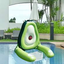 PVC Inflatable Floating Chair, Water Fun Inflatable Toy With Net, Floating Mat, Foldable - Multicolor - View 4