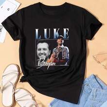 Bryan Tour Fashion Shirt,  Vintage 90s Graphic Shirt,  Fan Gift,  Merch, Country Music Concert T-Shirt - Black - View 1
