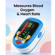 Baby Oximeter Pediatric Finger Pulse Oximeter | Blood Oxygen Monitor for Kids with Color Display - SpO2 and Pulse Monitor with LED Screen, One-Touch Operation, and Accurate Monitoring | USB Rechargeable | Ideal for Pediatric Use and Home | Fast Shipping to Mexico - Azul - Ver 3