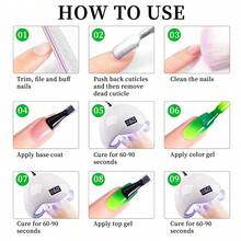 Hassleless 1Pc 15ML Shimmer Thermal Nail Gel Polish Semi Permanent Nail Art Soaking UV LED Nail Salon DIY Nail Salon Gel For Spring And Summer Gift For Women - WB12 - 查看 6