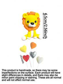 丛林动物蛋糕装饰，狮子、长颈鹿、猴子、大象、斑马，可爱动物蛋糕装饰，生日派对用品，野生动物主题，生日礼物 - 彩色 - 查看 11