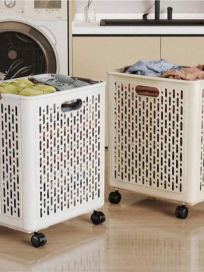 1pc Large Foldable Laundry Basket, Collapsible Laundry Hamper, Standalone Tall Clothes Rack Storage Basket, Foldable Laundry Basket, Laundry Basket, Bathroom Storage Basket, Basket, Storage Basket, Foldable Laundry Basket, Household Essential, Eid Gift