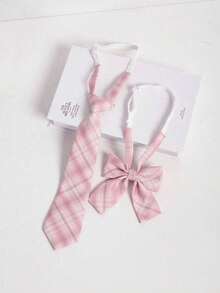 2pcs Striped Tie Stylish Adjustable Criss Cross Bow Tie For Daily Life - 黑與白 - 查看 11
