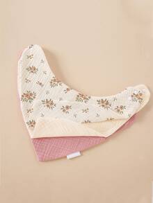 3pcs/Set Soft Breathable Baby Floral Print Drool Bibs - Multicolor - View 2