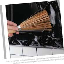 Natural Long Handle Bamboo Pot Scrubber - Kitchen Cleaning Supplies - Long-handled Bamboo Brush - 1 Piece - View 7