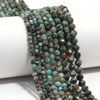 2/3/4Mm African Turquoise Cut Beads - 90-150Pcs - Stone Decorative Beads For Jewelry Making