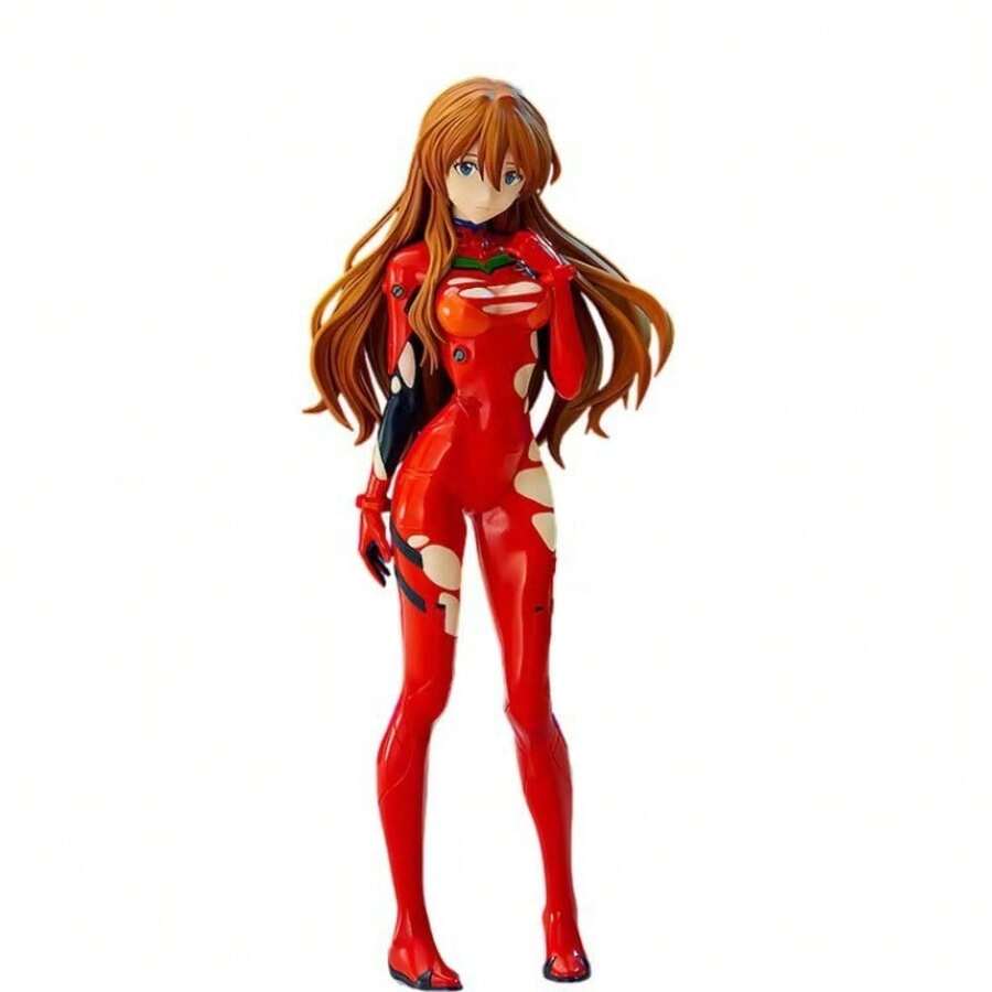 Eva-Longhair- Rei Ayanami Anime Figure – White Plug Suit Long Hair Figurine, Collectible Gift For Eva-Anime- Fans - 紅衣明日香[高約18公分] - 查看 1