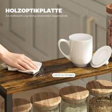 Kitchen/Serving Trolley With 5 Shelves, Rolling Kitchen Shelving Unit With Countertop, Wheels And Handle, 47 X 13 X 96.5 Cm, Black - Black - View 5