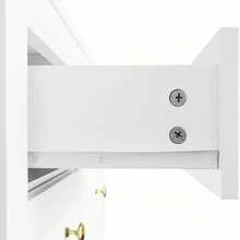 Side Cabinet, Locker With Special Door, Gold Handle, White - White - View 8