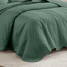 Prime Palazzo Luxury 3-Piece Double Bedspread Set With Ultrasonic Quilting - 綠色 - 查看 4