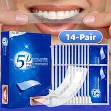 14 Sets/28 piezas Tiras blanqueadoras de dientes 5D, limpieza profunda, aliento fresco, tiras blanqueadoras de dientes - Gel - Ver 2