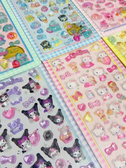 1pc Cute 3D Cartoon Sticker, Crystal Decorative Sticker, Suitable For Luggage, Phone, Laptop (Random Color)