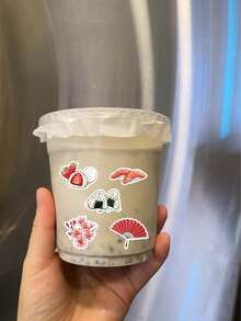 1pack/64PCS, Watercolour Sketches From A Journey Through Japan Stickers, PVC Material, Each Measuring 3 To 7 Centimetres, Creative Aesthetic Design Sticker, Each One Is Different, Applicable, Handwritten Journal, Tablet Computer, Notebook, Phone Case, Notebooks, Kindle, Pencil Case, Laptop, Motorcycle, Skateboarding, Scrapbook, Guitar - 1 Pack/64 PCS - View 9