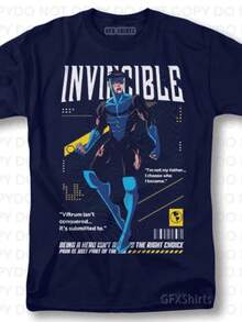 Invincible Shirt Mark Invincible Anime Superhero Graphic Design T-Shirt (2)-3 - màu đen - Xem 1