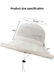 1 chiếc mũ lưới chống nắng cho nữ, vành rộng, mũ đi biển, chống tia UV, mũ xô có thể gấp gọn dễ dàng mang theo. - Nhiều màu - Xem 2