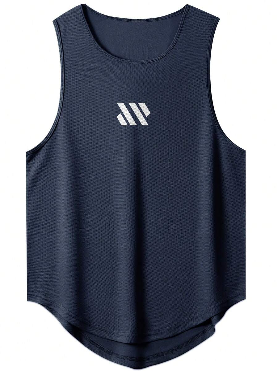 Ropa deportiva para gimnasio de hombre musculoso, camiseta sin mangas para entrenamiento, camiseta deportiva para correr, adecuada para levantamiento de pesas, ocio al aire libre, senderismo, baloncesto, fútbol - Azul Marino - Ver 1