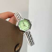 女士优雅金色石英腕表，独特六边形表盘，精致链式表带，模拟指针腕表，适合日常佩戴和派对场合。 - 綠色 - 查看 13