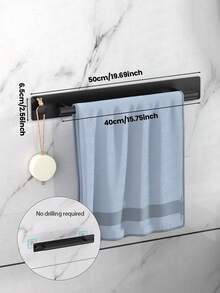 1 件装浴室毛巾架 - 现代双层设计，壁挂式，无需钻孔，淋浴置物架，浴室收纳架，可放置毛巾、浴袍、淋浴配件等，是浴室收纳的理想之选，节省空间，适合家庭和酒店使用。浴室配件，浴室工具 - 黑色 - 查看 15