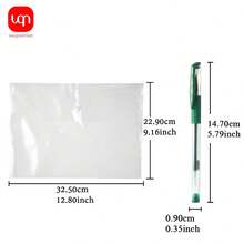 WQN 10支装绿色办公圆珠笔，0.5毫米绿色墨水；10个透明大容量文件袋，按扣设计 - 开学季 - 套裝 - 查看 7