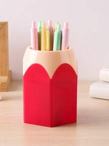 2pcs Creative Pen Holder And Makeup Brush Storage Bucket, Large Capacity Desktop Organizer, Big Pencil Head Shaped Contrast Color Cylinder, Storage Space, Break Monotony, Office Storage, Desktop Storage, Pen Holder, Pen Box, Pencil Tray, Desktop Organizer, Pen Holder, Suitable For Students, Home Office, Valentine's Day: This Is The Perfect Gift For Your Loved One Or Partner. - Multicolor - View 5