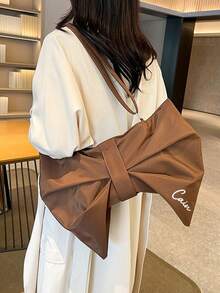 Personalized Bow Tote Bag Y2K Japan Kawaii Single Shoulder Fabric Bag Customized Name's Women Canvas Bag Student Large Capacity Tote Bag Storage Crossbody Bag - Multicolor - View 2