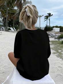 Graffiti Skull Halloween Print T Shirt x1XstQgitLZDgxoH46Oqm  Femme Casual Style Urbain Original Idée Cadeau Nouveauté Mode - Noir - Voir 3