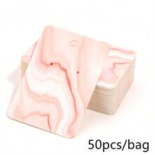 50 Piezas Tarjetas Para Mostrar Pendientes Y Collar Con Diseño De Mármol, Tarjeta Personalizada De Almacenamiento De Joyas Para Pendientes, Collares Y Brazaletes - 5*7cm - Ver 8