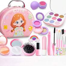 18/22pcs Non-Irritating Princess Makeup Toy Set For Girls, Realistic Cosmetics & Makeup Bag Toys, Suitable For Parties And Daily Play - Multicolor - View 2