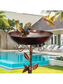 12-Inch Large Bird Bath With Garden Stand, Detachable Lightweight Bird Bath, Rust-Proof Cast Iron Bird Decorative Bird Bath, Suitable For Gardens, Courtyards, Lawns, Terraces, Gift For Bird Lovers - Bird Bath Tub - View 8