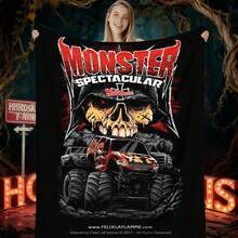 1PC 3D Monster Jam Monster Truck Cartoon Blanket, Edgy Gift For Motorsports Fans, Themed Man Cave Decor, Retro Sci-Fi Party Accent & Race Day Souvenir,Soft Throw Blanket For Home Bedroom Bed Sofa Picnic Travel Office Cover Blanket - nhiều màu 33 - Xem 5