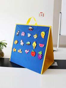 hoojojo 一套可折叠手持式毛毡磁性白板，适用于儿童、教育辅助工具、教师辅助工具和学习用品，立式三角形展示板，返校教室家庭适用 - 彩色 - 查看 4