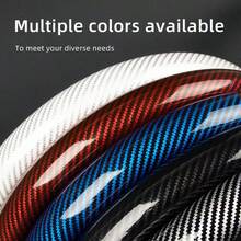 Segmented Carbon Fiber Steering Wheel Cover, Anti-Slip Carbon Fiber Style Steering Wheel Cover, Car Protective Cover, Universal Car Fit Steering Wheel Cover, Car Clip-On Steering Wheel Cover - Two-pack - View 6
