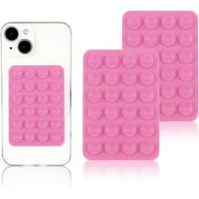 2PCS Silicon Suction Phone Case Mount, Hands-Free Fidget Toy Mirror Shower Phone Holder, Videos And Selfies (White, Light Pink) - Multicolor - View 32