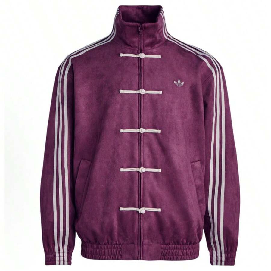 Adidas & Tang Suit Men Hanfu Chinese Traditional Clothes Long Sleeve Jacket , Tang Suit Jacket, Chinese Style, Chinese Embroidered Jacket For Men - 紫色 - 查看 1