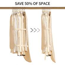 1Pc Hanging Clothes Compression Organizer With Dust Cover, Compression Board Storage Bag For Coat & Down Jacket, Space-Saving Wardrobe Organizer For Home Use - Multicolor - View 3