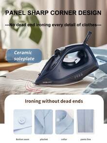 1600W High Power Steam Iron & Garment Steamer, Fast Heating, Multi-Temperature Control, Large Water Tank, Spray Button, LED Indicator, Ceramic Soleplate, Suitable For Home And Business Use - EU E Type Plug(220-240V) - View 6