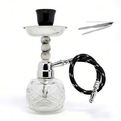 Juego de mini narguile - Hecho de metal resistente y duradero, decorado con motivos de animales, adecuado para uso doméstico o de bar, con sistema de filtración de agua, un narguile decorativo y una artesanía exquisita.