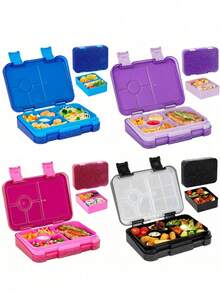 1件套大容量分隔便当盒，可爱闪光设计，带迷你容器，适用于微波炉加热和户外用餐 - 彩色 - 查看 11
