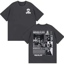 Rapper Nengo Flow Real G4 Life 2026 Tour T Shirts Men Women Fashion Vintage Short Sleeve Top Casual Cotton Spring/Summer T Shirt - màu đen - Xem 6