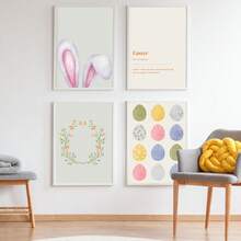 1pc Canvas Wall Art - Easter Gallery Wall Art, Vibrant Spring Art Prints, Easter Danish Pastel Home Decor, Spring Wall Art, Baby Room Decor – Framed Nursery Wall Art Perfect For Playroom Decor Nursery Decor, Childcare Room Decor, Kindergarten Decor, Boy's Room Decor Girl's Bedroom Decor Kids' Room Decor Easter Wall Decor, Nursery Spring Decor, Easter Children's Room Posters, Spring Decor Posters - Multicolor - View 7