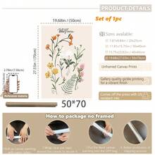 1pc Paintings Canvas Wall Art - Spring Art, Easter Decor, Bohemian Easter Art, Floral Art, Neutral Color Wall Decor, Floral Art - Baby Goods – Framed Nursery Wall Art Perfect Fit For Playroom Decor Nursery Decor, Childcare Room Decor, Preschool Decor, Boy's Room Decor Girl's Bedroom Decor Kids' Room Decor Easter Wall Decor, Nursery Spring Decor, Easter Children's Room Posters, Spring Decor Posters - Multicolor - View 55